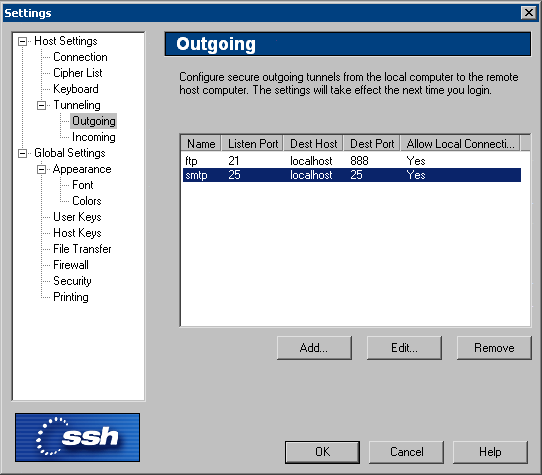 SSH - Tunneling - Outgoing